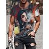 Modisches Mädchenmuster T-Shirt für Herren Bunte 3D-bedruckte T-Shirts Lässige Unisex-Kurzarm-Rundhals-Oberteile Streetwear T-Shirts
