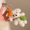 Cute Animal Bag Charm Plush Bear Keychain, Puppy with Keychain Pendant Crocheted Accessories, Stuffed for Women Girls Backpack Decorative Accessory