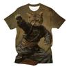 Kung Fu Cat 3D Print Graphic Kids Clothes Boy T-Shirt Fashion Casual Funny Animal Round Neck Short Sleeve Tops Girls Tee