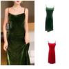 Waist Suspender Dress For Women Retro Mid-length Skirt Velvet Versatile Bottoming Skirt
