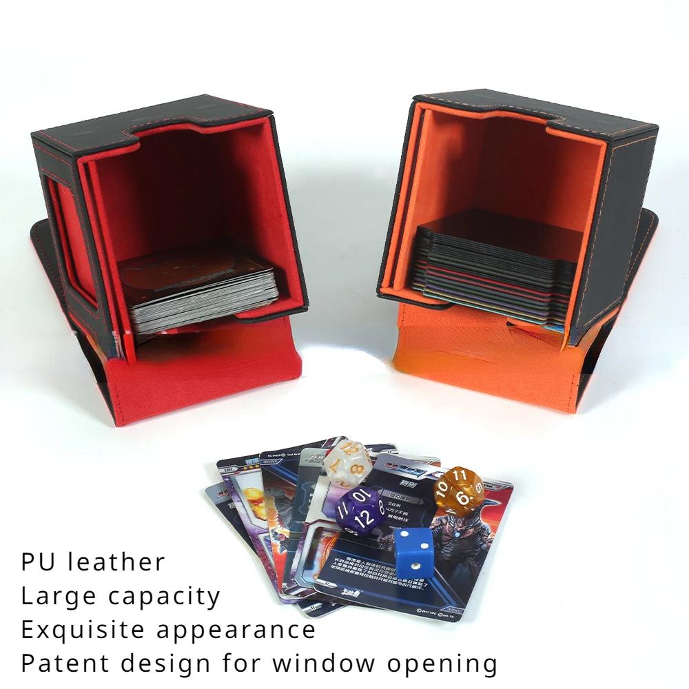 Window Card Deck Box Trading Card Storage Box Game Card Carrying Organizer Card Stacking Case for MTG PKM Sports Baseball Cards