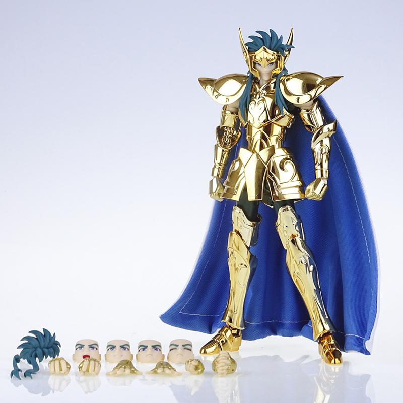MST Saint Seiya Myth Cloth EXM/EX Metal Aquarius Camus With Hyoga Cygnus Head 24K Hades Gold Knights of the Zodiac Action Figure