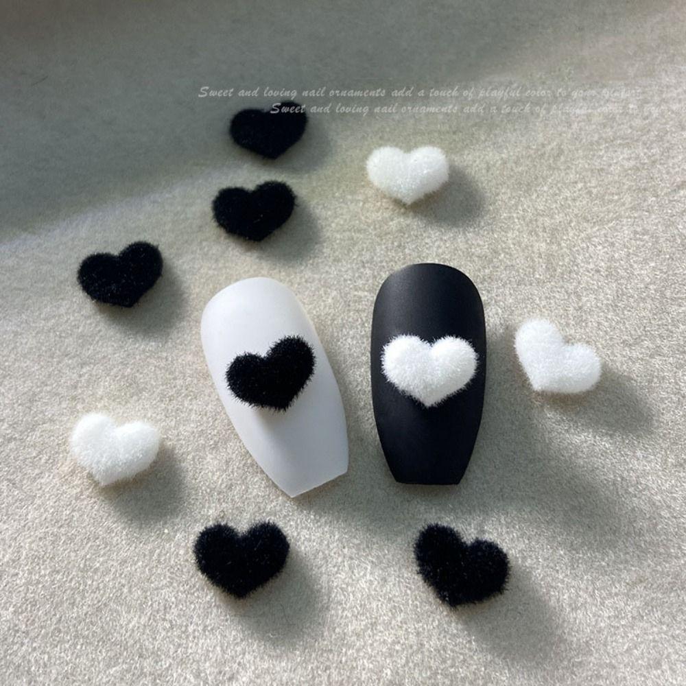 

Nail Art Jewelry Manicure Accessories Nail Rhinestones Heart Nail Decorations Plush Nail Drill A-20pcs