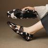 Fashion 2025 New Spring Women Flats Square Toe Low Heel Shoes Horsehair Women Shoes Concise Leopard Mary Janes Cow Leopard Print Shoes