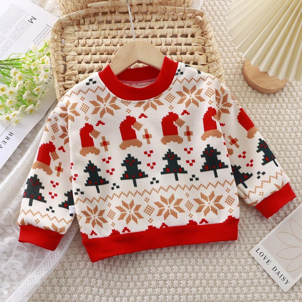 Children, Velvet, T-shirt, Boys', Thickened, Sweater, Girls', Warm Hoodie, Children's Clothing