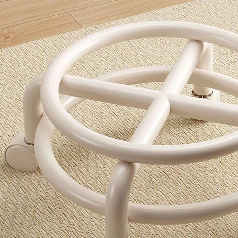 Household Furniture Pulley Low Stool Small Footstool Children Round Stool Chair Living Room Mini Sofa Stool Move With Wheels