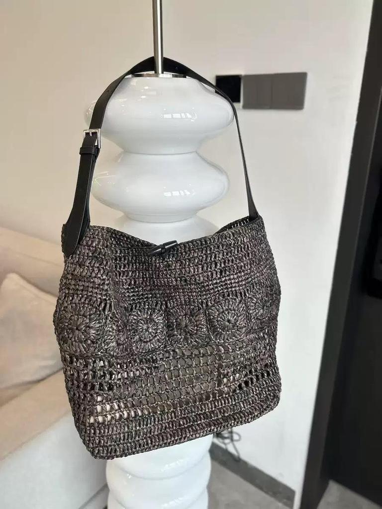 Luxury Straw Crochet Tote: Spacious, Versatile Crossbody for Vacation
