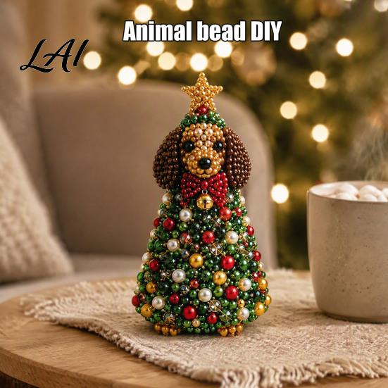 Bastelprojekte-Set DIY Tierbaum-Set mit Perlen 3D Perlenkunst-Set Anfänger-Set Handgemacht Thematisch für Kinder Erwachsene Anfänger Perlen