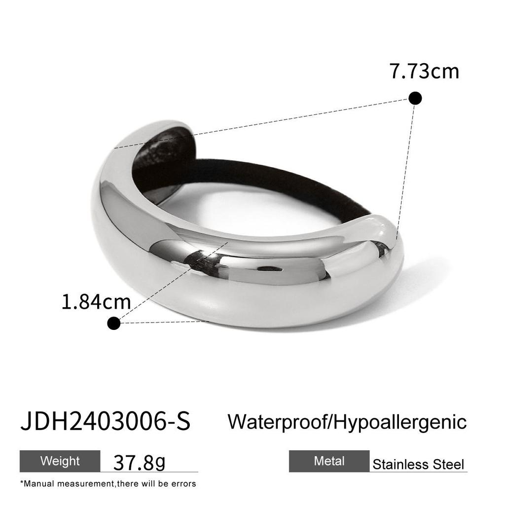 Jieding Stainless Steel Hair Tie: High-end European & American Ponytail Rubber Band with Titanium Steel Headwear.