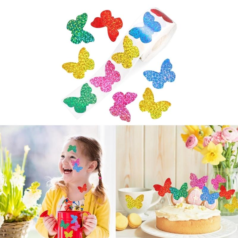 Butterfly Sticker Reward Sticker Gift Sticker Decorative Label Sticker Flowers Sticker Scrapbook Sticker for Kids
