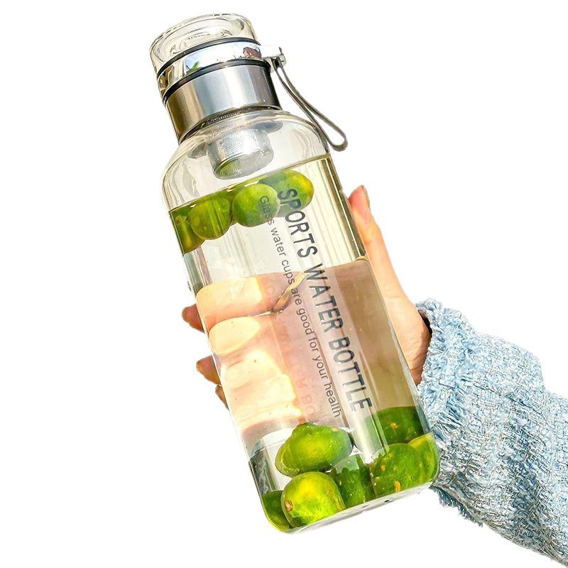 Stylish Large-Capacity Glass Tea & Water Cup with Handle, Straw, and Sleeve