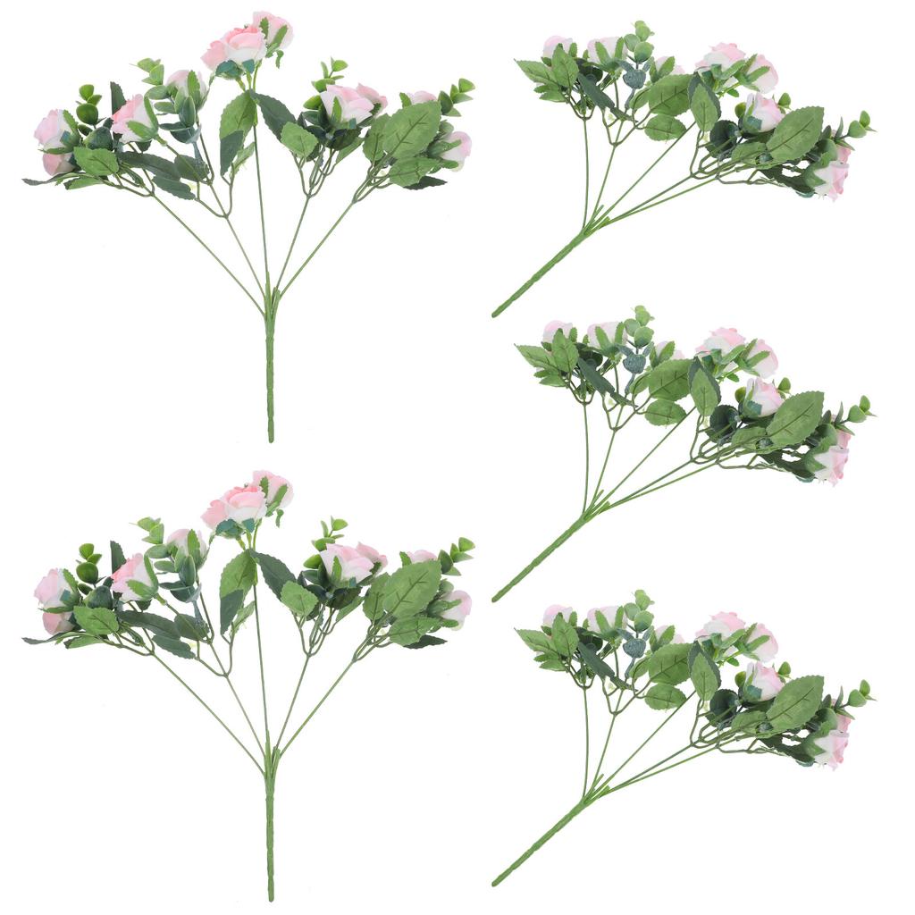 5 Stück künstlicher Rosenstrauß Simulationsblumen-Dekor Wasserdicht Sonnenschutz Falsche Rosenblumen für Wohnzimmer Balkon Fotografie