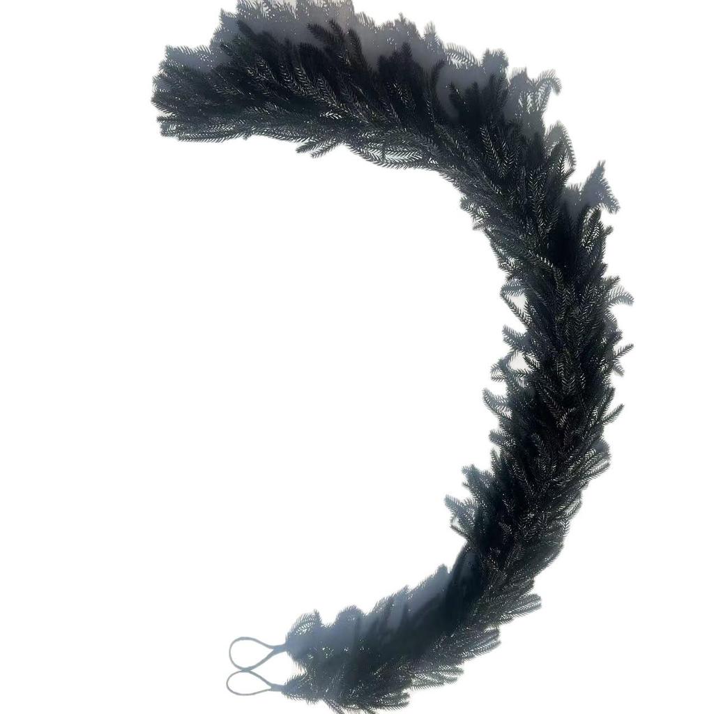 2025 New PE Rattan Norfolk Pine Wreath - Soft Rubber Christmas & Halloween Decoration