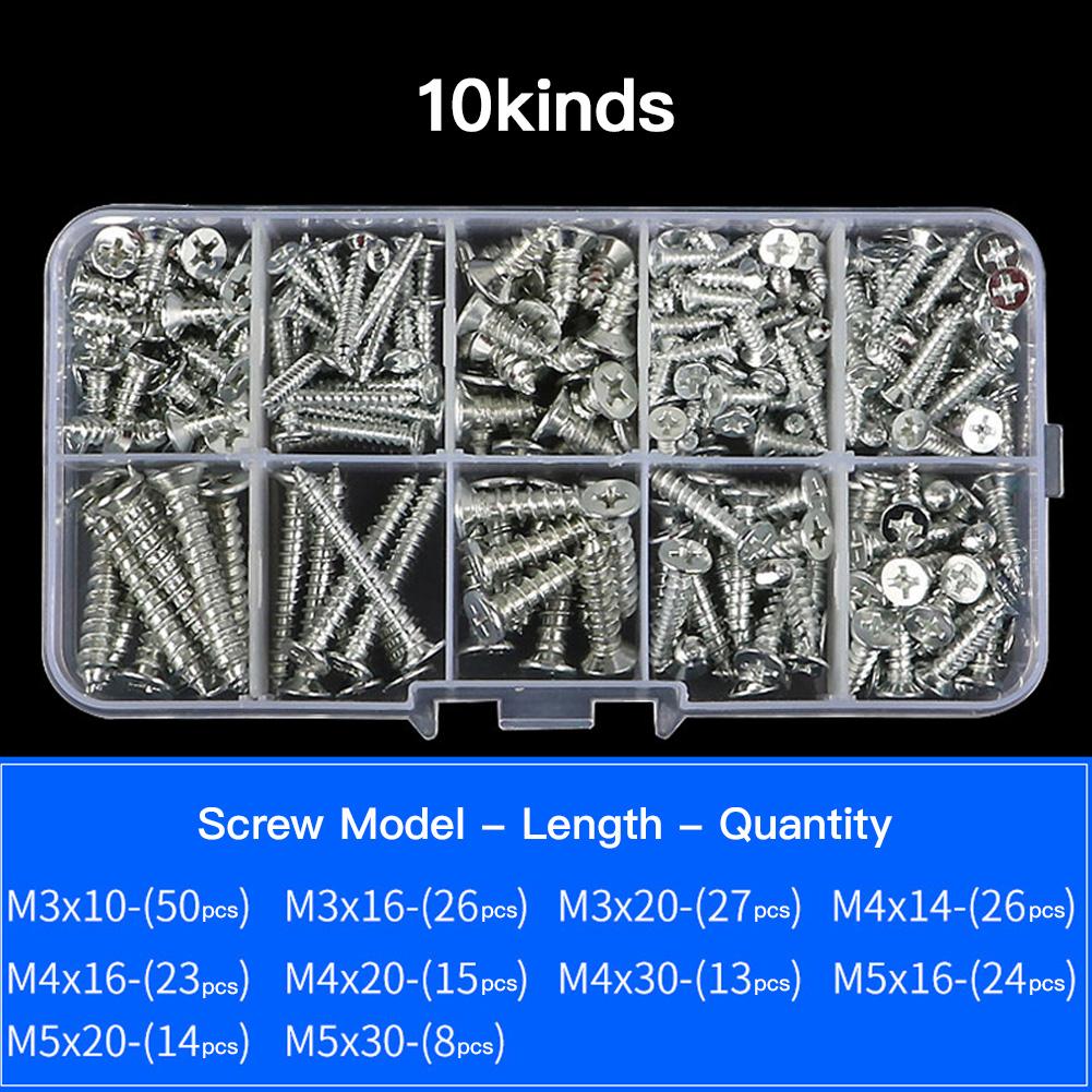 Metric Screw Nut Bolt Washer Set Fasteners Assortment Kit with Organizer Case M3/M4/M5/M6 Hardware Set for Home Repair Furniture