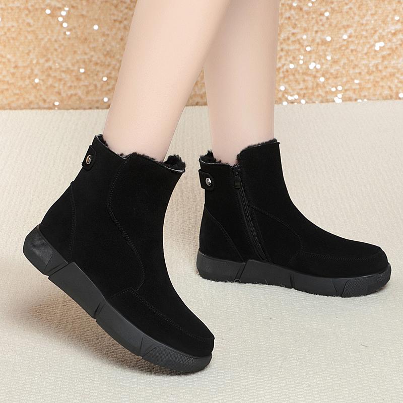Fashion AIYUQI Snow Boots Women Winter 2025 New Genuine Leather Women's Ankle Boots Large Size Wool Warm Non Slip Women's Booties