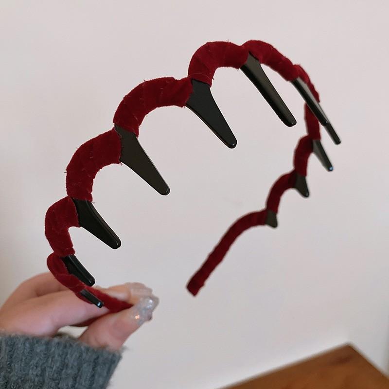 Mesh winding crystal headband new fashion simple headgear with teeth fluffy high skull top hair accessories