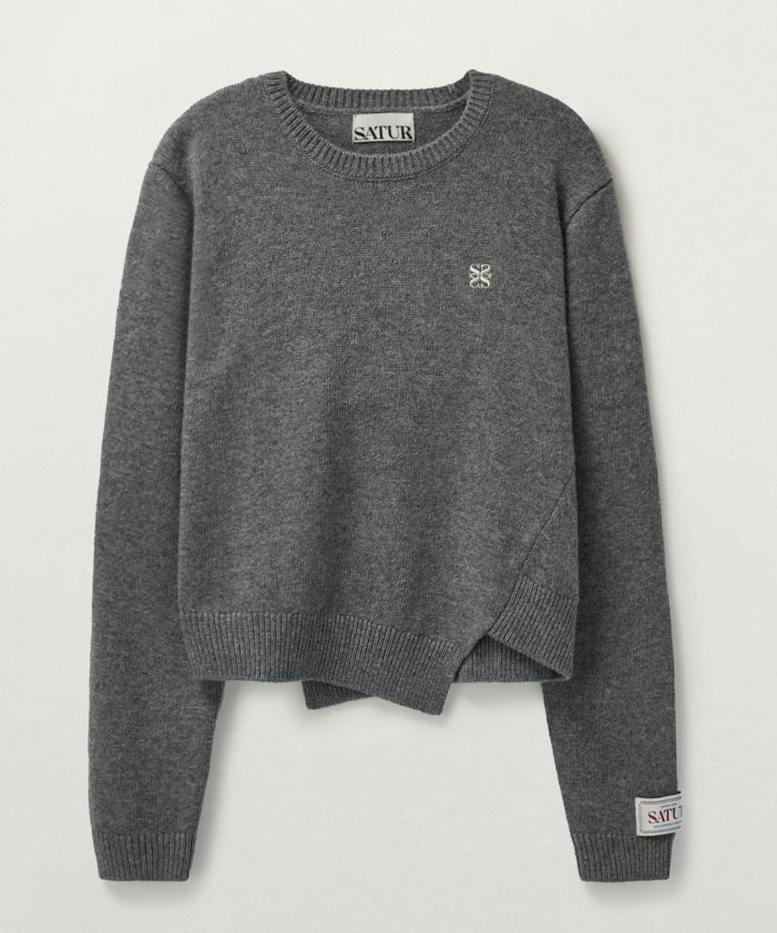 Seteo Dublin Asymmetrical Cashmere Blend Knit Classic Charcoal (Type B)