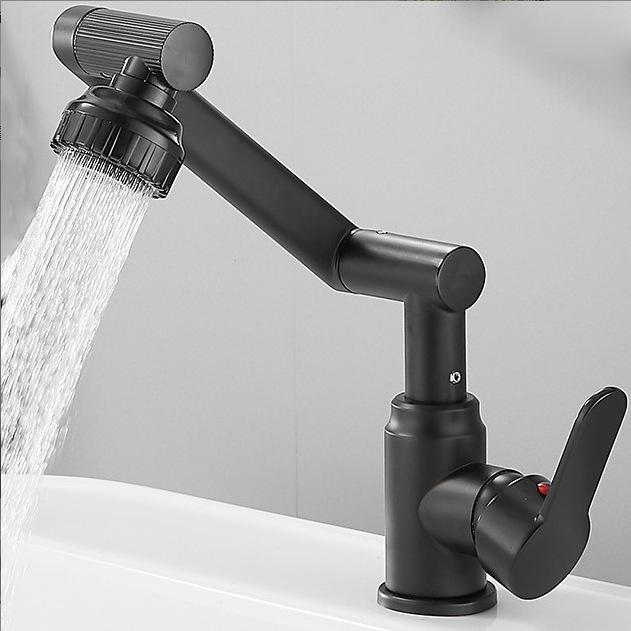 Bathroom Sink Faucet Basin Faucet 1080° Swivel Multifunction Cold and Hot Water Tap Kitchen Sink Faucet 2 Modes Water Tap