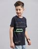 MONTE CARLO Jungen Dunkelblau bedrucktes Rundhals-T-Shirt