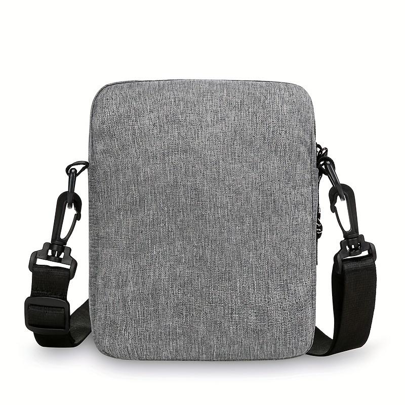 Herren Stilvolle Graue Nylon Umhängetasche - Kompakte Lässige Schulter Messenger mit Verstellbarem Riemen & Mehreren Reißverschlusstaschen für den Täglichen Gebrauch