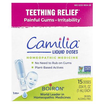Camilia, Pain Relief for Teething, Infants 1 Month and Old, 15 Metered Liquid Doses, 1 mL (0.034 Fl Oz) Each