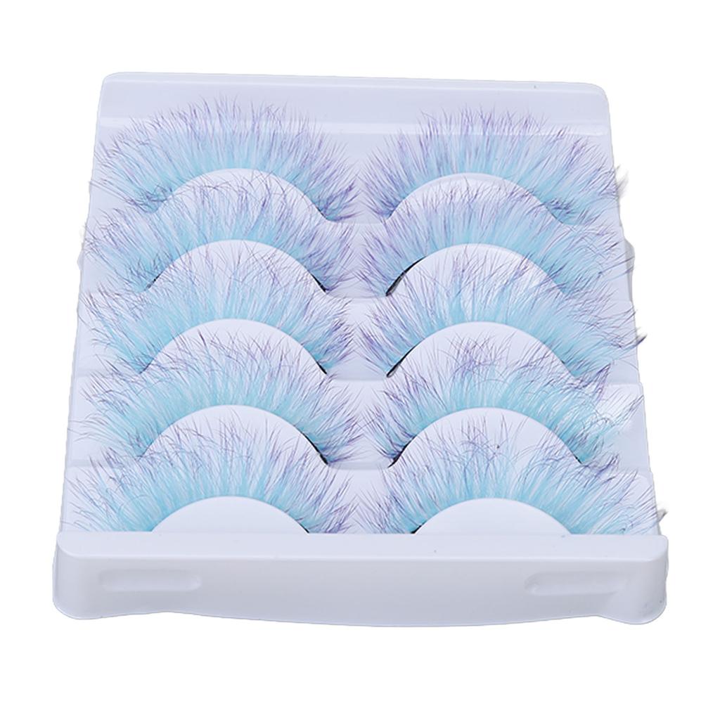 5pcs Colorful Eyelashes Dramatic Gradient Color False Eyelashes   3D  Ing Fake Eyelashes