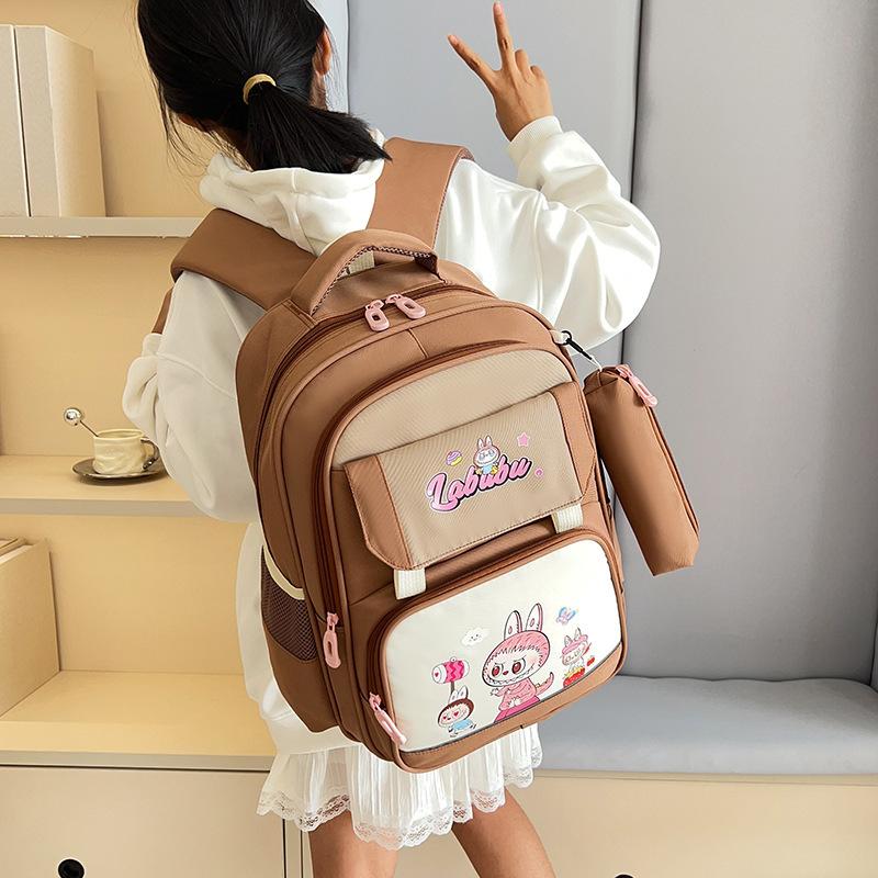 School bag, school bag for girls, new models for primary school students, large-capacity lightweight backpack, men's burden reduction spine backpack