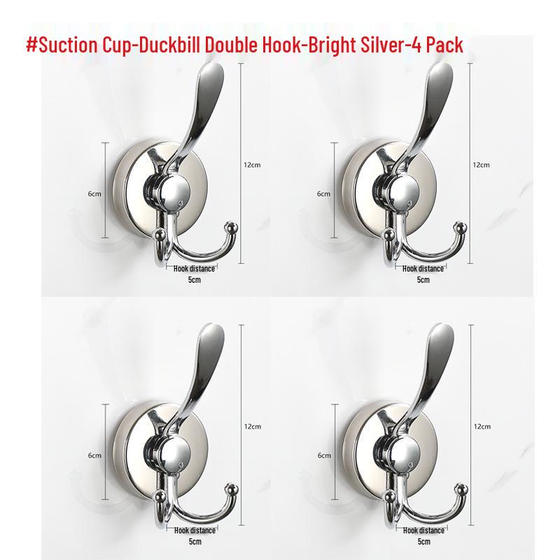 Stainless Steel Traceless Vacuum Suction Cup Hook for Kitchen and Bathroom Towels