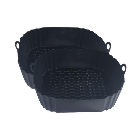 2Pcs Non-Stick Silicone Liner Mat 8-Inch Square Air Fryer Pad for 4-7 QT Air Fryers Heat Resistant Dishwasher Safe BPA-Free Cooking Accessory