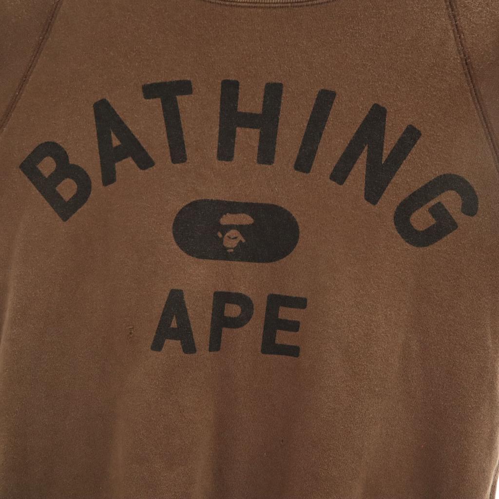 A BATHING APE made in Japan Long sleeve sweat trainer S Brown Women Used