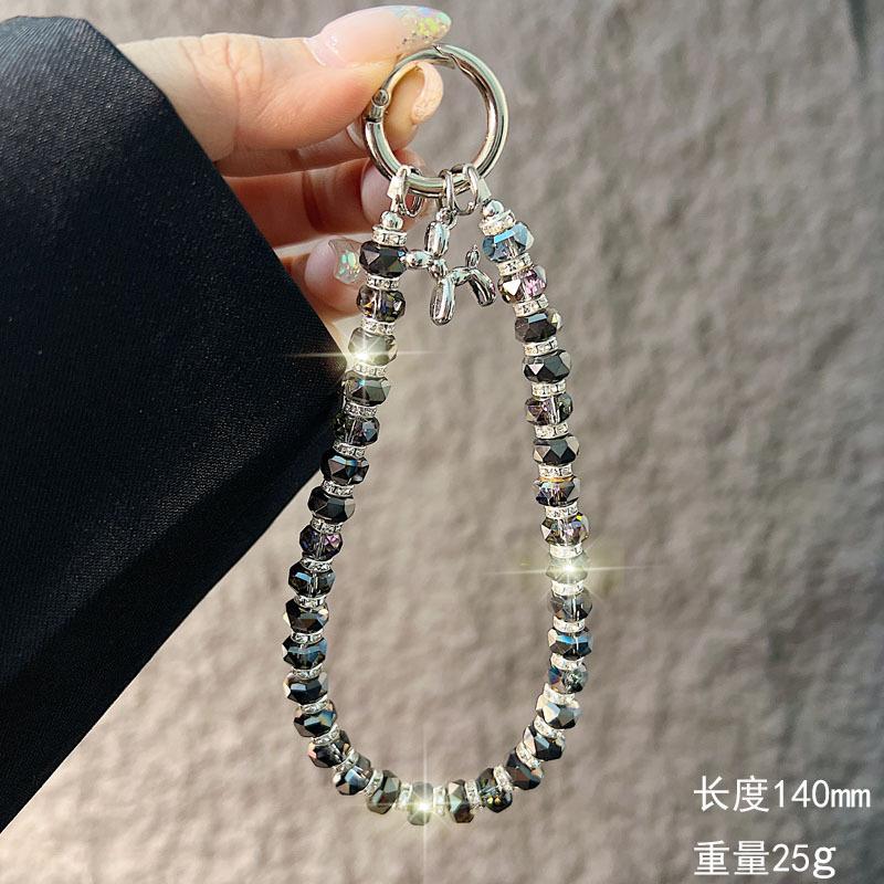 Shiny Crystal Phone Chain Short Ins Style Fresh Balloon Dog Pendant Water Phone Chain Wrist Bag Charm