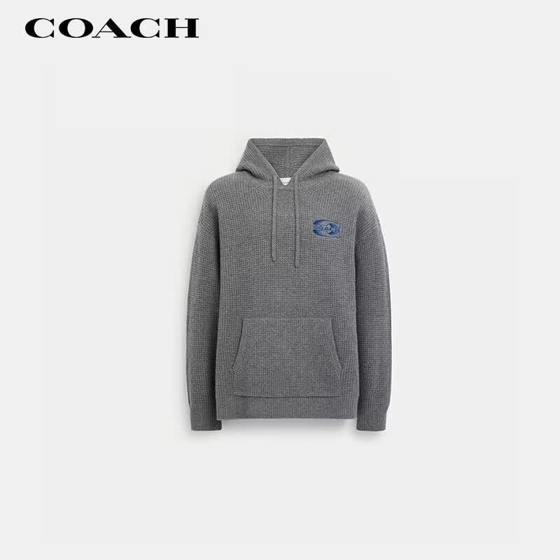COACH Men's Classic Signature Hooded Knit Sweatshirt