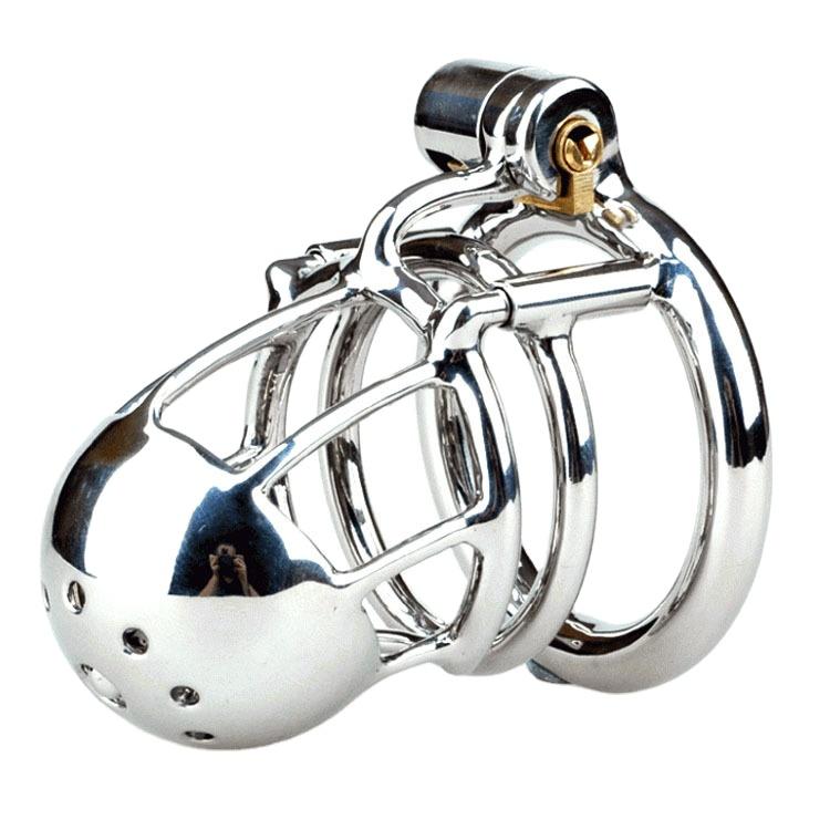 FHTF 316L Stainless Steel Large PA Lock Male Chastity Device Penis Cage Sex Toys for Men Bondage