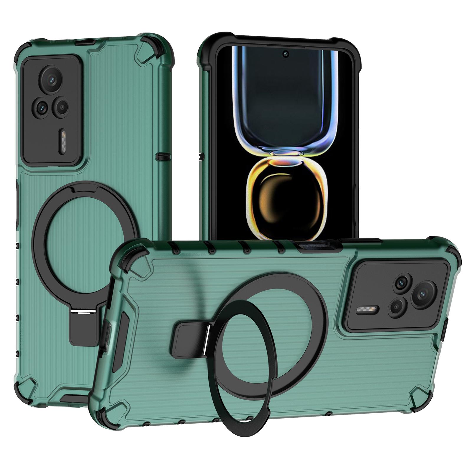 

For Xiaomi Redmi K60E 5G Case with Kickstand PC+TPU Phone Cover Compatible with MagSafe Green
