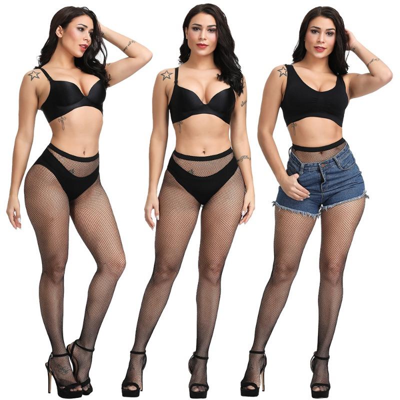 Сетчатые колготки модные носки рваные джинсы мелкая сетка средняя сетка колготки джинсы женские чулки xiaowang (simple decoration)