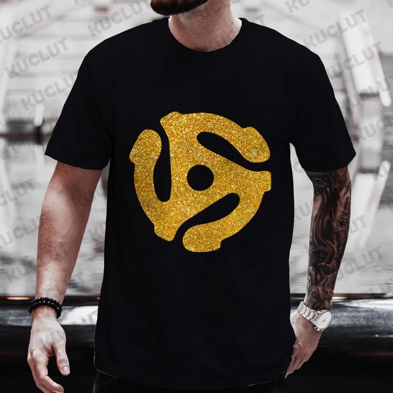 Phonograph Record Print T-shirts Spindle Adapter Dj Music Geek Funny Tshirt T-Shirt Tee Shirt UnisexLadies Youth Tops
