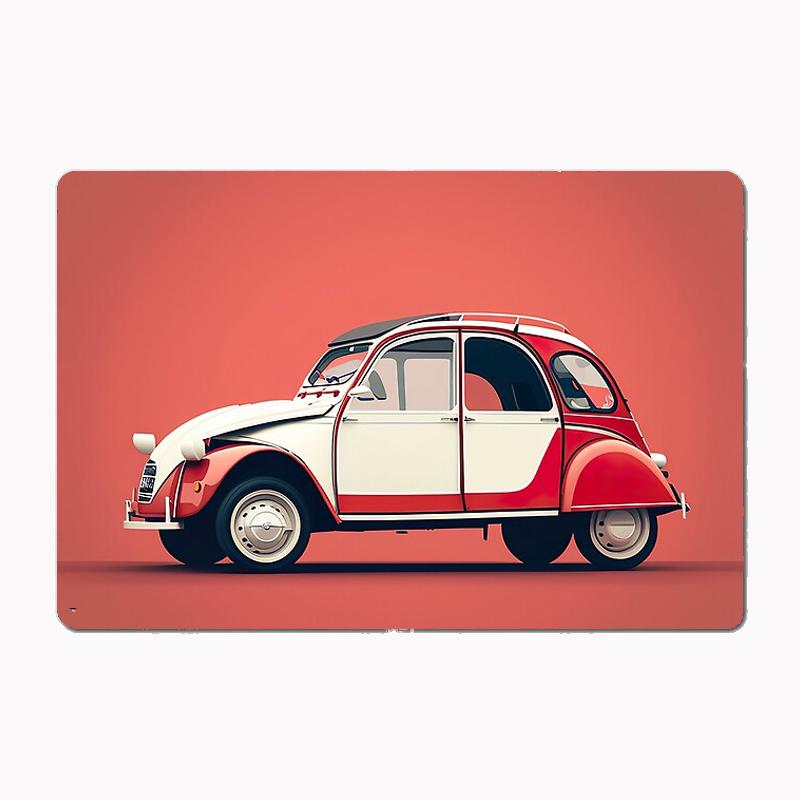Citroen 2CV Classic Car Grey Metal Sign Poster Garage Decoration Room Decor Automobile Club Tin Home Decor