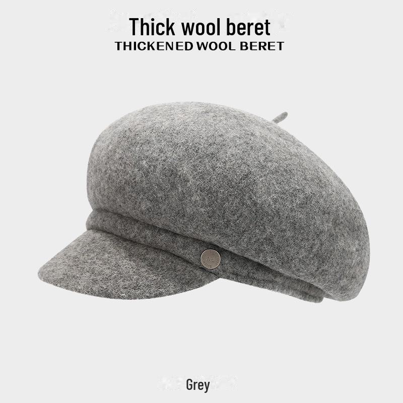 

Японский берет из толстой шерсти: Ретро-шляпа в стиле корейского художника и газетчика One size (54-58cm)