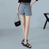 Sibai She Women's High-Waisted Washed Denim Shorts