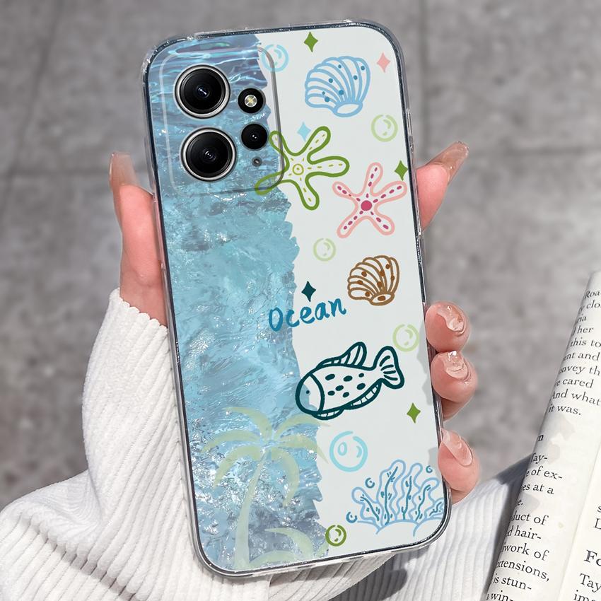 Luxury Transparent TPU Shockproof Phone Case For Redmi Note 12 11 11T Pro Plus 12S 11S 11SE 12Turbo Beautiful Girl Pattern Soft Casing For Redmi Cover