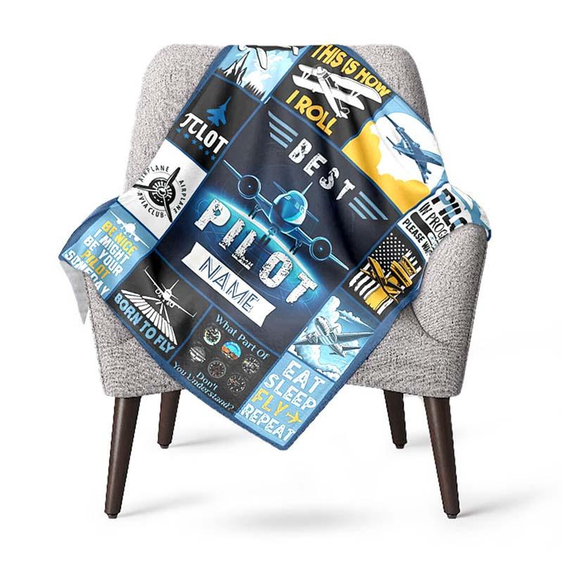 Pilot Customize Your Name Blanket Used For Chair Office Sofa Bed Camping Soft And Warm Giving Friends And Relatives Birthday Graduation Gift