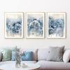 Fiori blu Su tela Dipinti interni Moderni Estetici nordici Wall Art Poster Immagini Decorazione del soggiorno