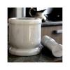 10.16 Cm White Marble Imam Dasta Mortar and Pestle Set Ohkli Musal Kharal