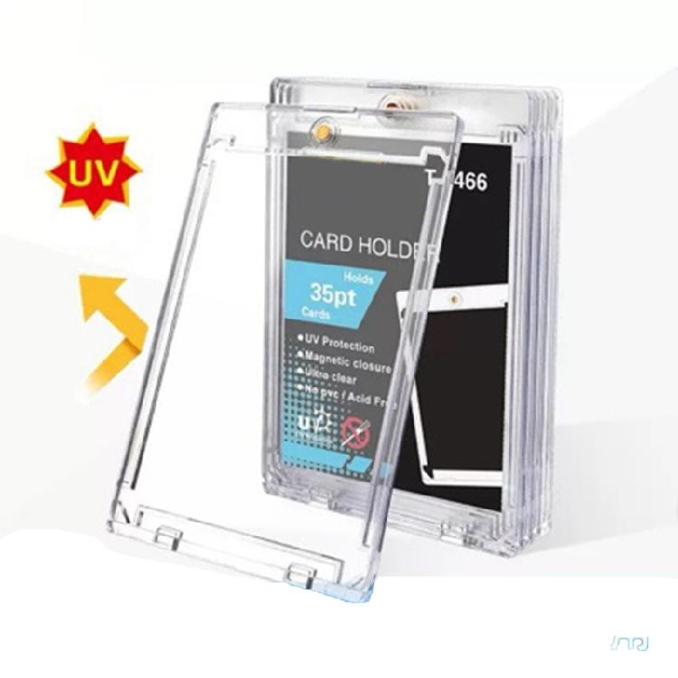 5 Transparent Acrylic Trading Card Sleeves With Magnetic Snap And Included Slot Ideal For 35PT Sports Memorabilia