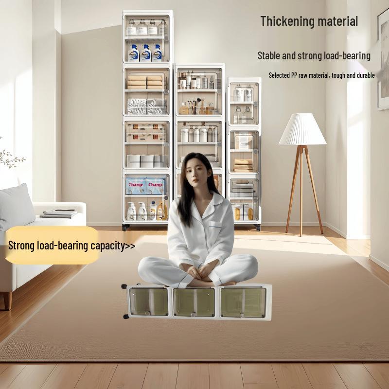 Large Capacity Floor-Standing Dustproof Gap Storage Cabinet for Bathroom