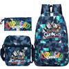 Cartoon Teacup Head Cuphead Student Backpack Oblique Span Bag Pencil Bag Primary And Secondary School Students Children'S Schoolbag Three-Piece Set