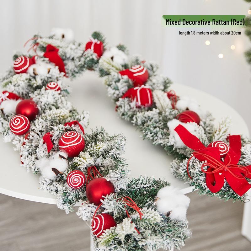 Luminous Christmas Garland and Wreath Ornaments for Shopping Malls, Hotels, and Staircases.