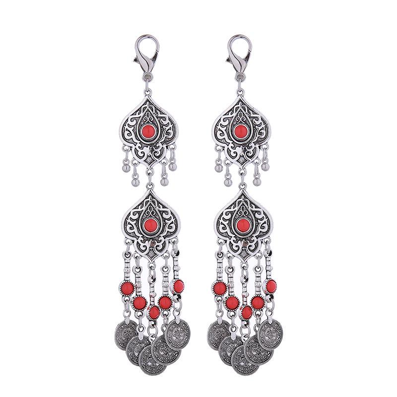 Kazakh Princess Tassel Keyring: Ancient Style Alloy Backpack Pendant & Hair Accessory with Lobster Clasp