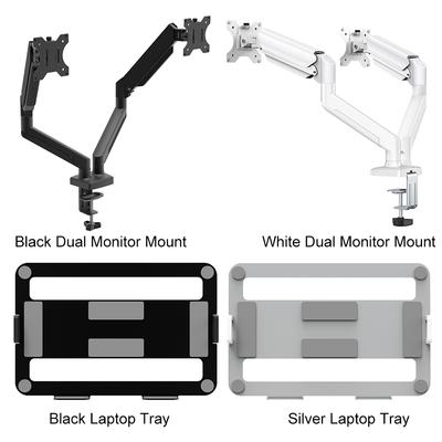 Dual Monitor Stand with C Clamp Grommet Mounting Base Holds Up To 19.8lbs Expandable Display Bracket for Home Office