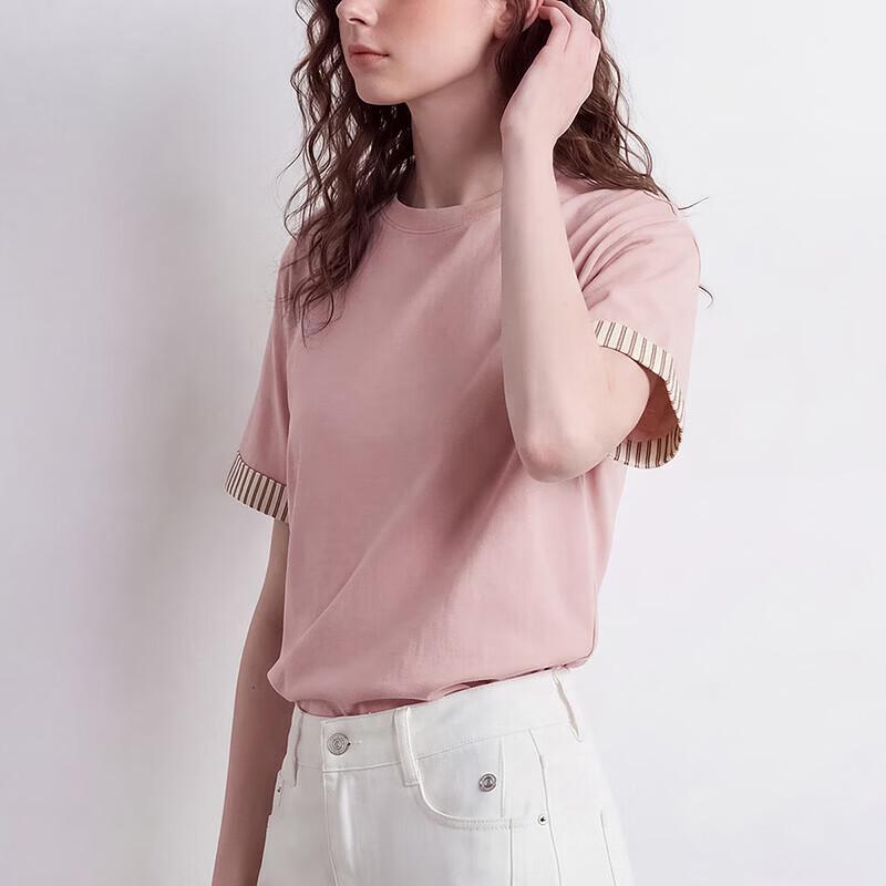 Chuyu Women's Striped Antibacterial Cotton T-Shirt